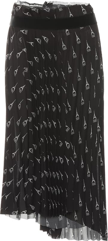 Balenciaga Pleated printed midi skirt