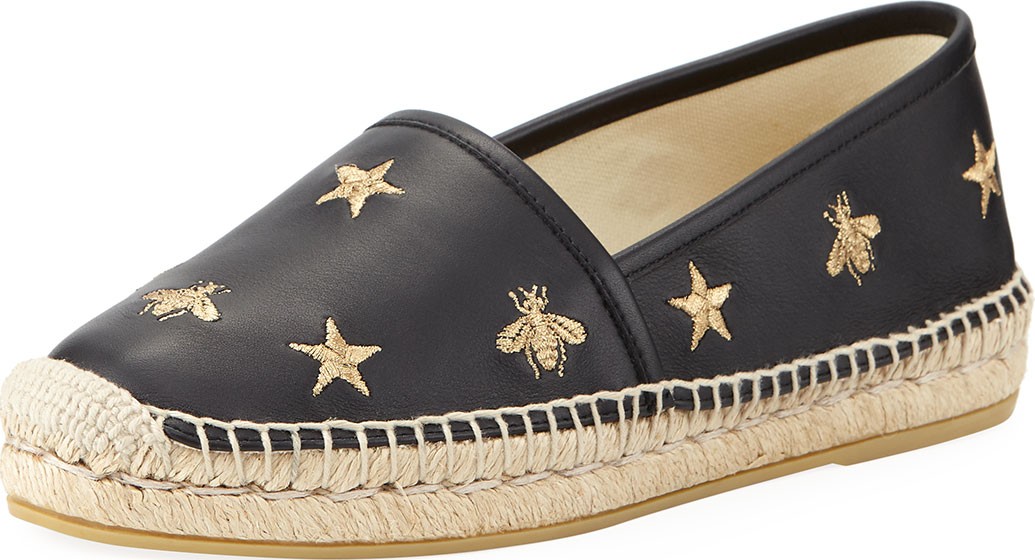 Gucci Star and Bees Flat Espadrilles