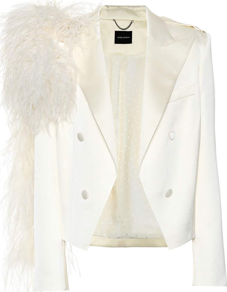 Magda Butrym Lubeck feather-trimmed blazer