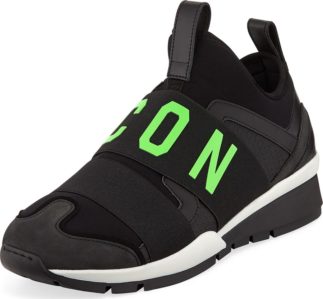 DSQUARED2 Men's Icon Neoprene & Leather Trainer Sneakers