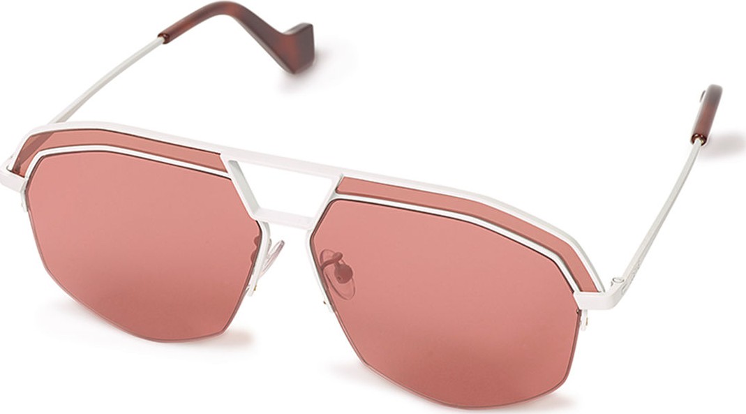 LOEWE Semi-Rimless Two-Tone Aviator Sunglasses