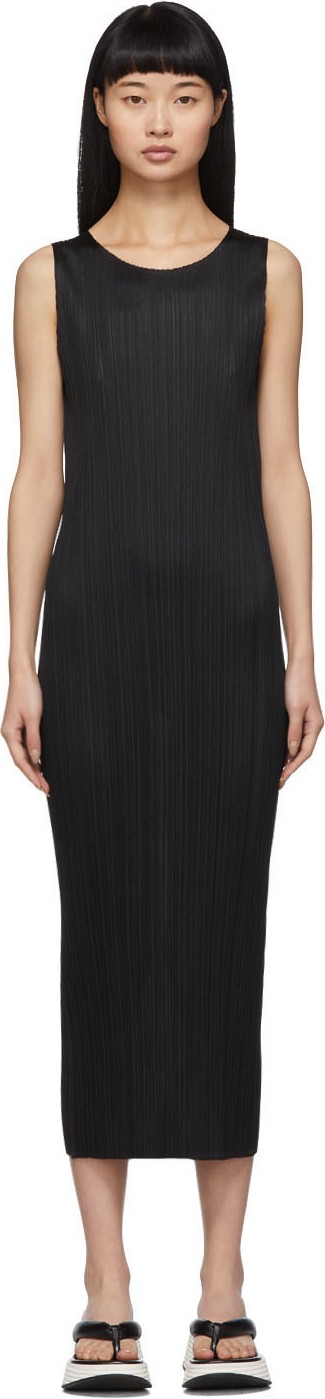 Pleats Please By Issey Miyake Black Basics Pleats Dress