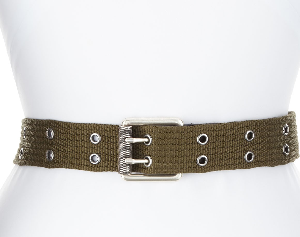 Rag & Bone Wes Web Belt w/ Silvertone Grommets