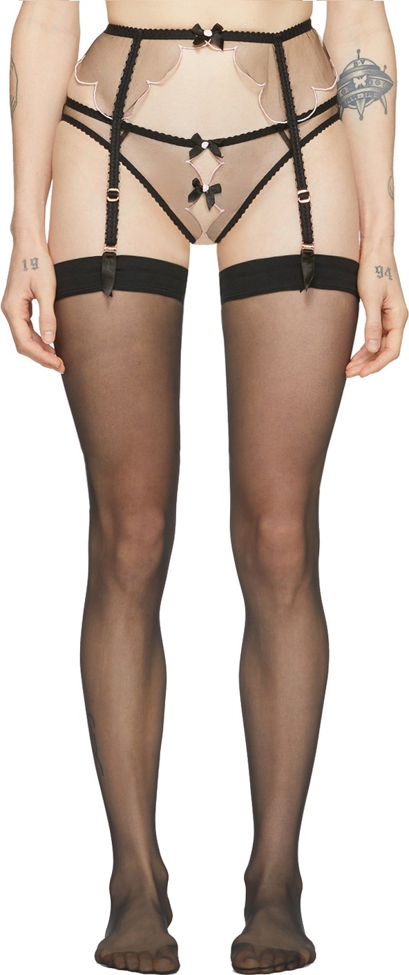 Agent Provocateur Black & Pink Lorna Ouvert Briefs