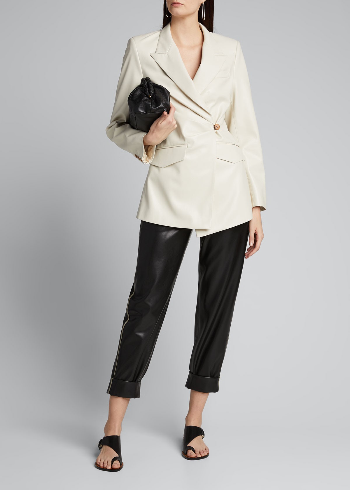 Nanushka Selah Vegan Leather Ankle Pants