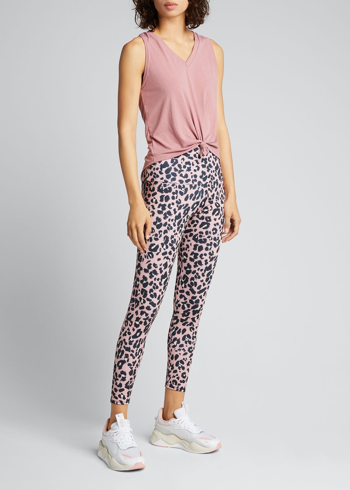 ONZIE High Basic Midi Rose Leopard Printed Leggings