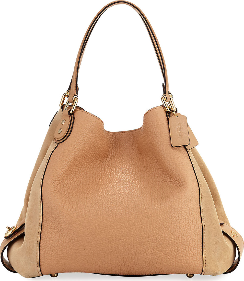 COACH Edie 42 Mixed Leather Handbag