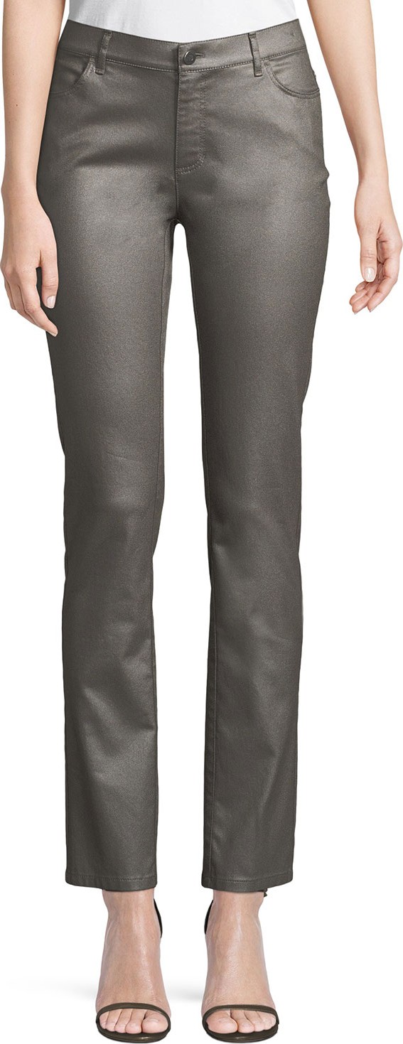 Lafayette 148 New York Thompson Frosted Denim Slim-Leg Jeans