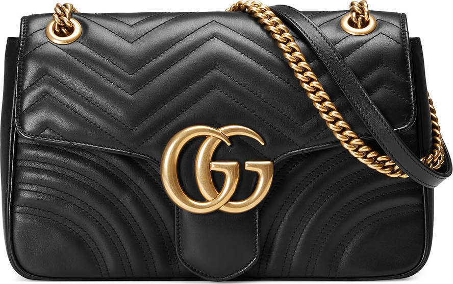 Gucci GG Marmont 2.0 Medium Quilted Shoulder Bag, Black