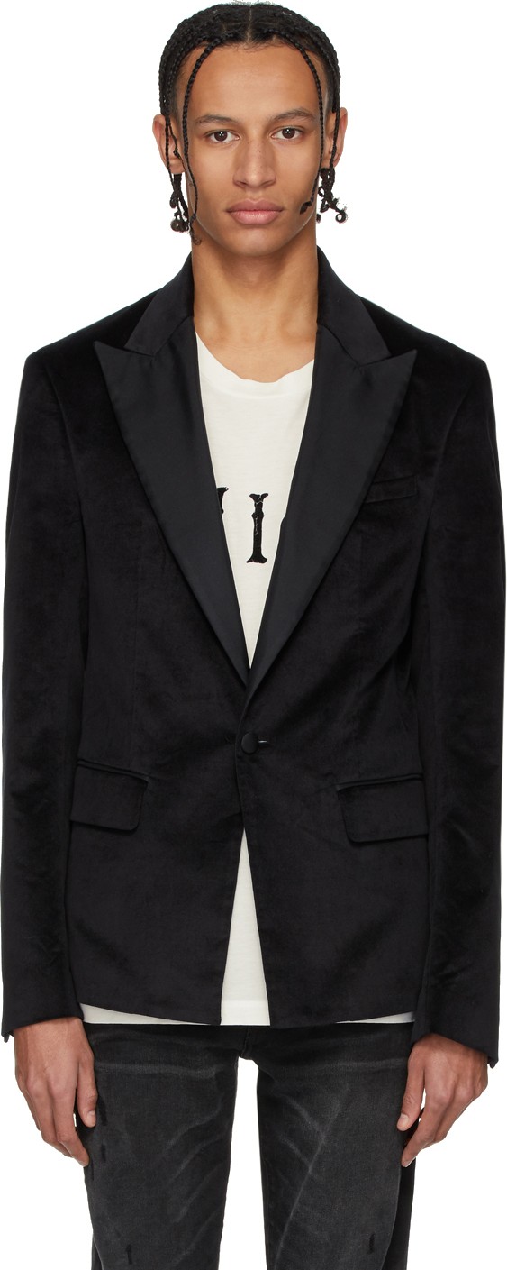 Amiri Black Velvet Blazer