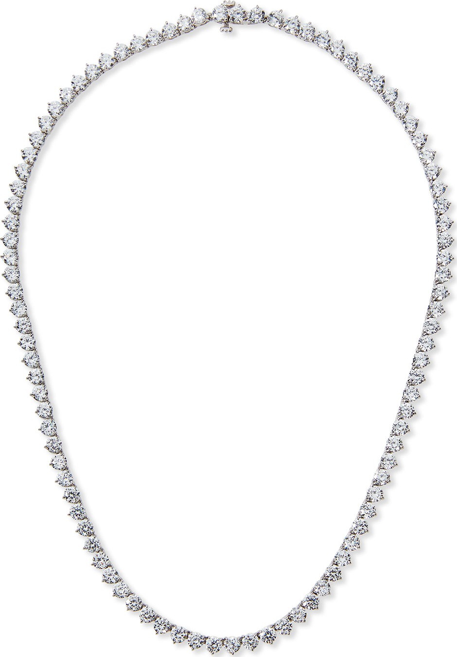 Fantasia by DeSerio Three-Prong CZ Vermeil Tennis Necklace