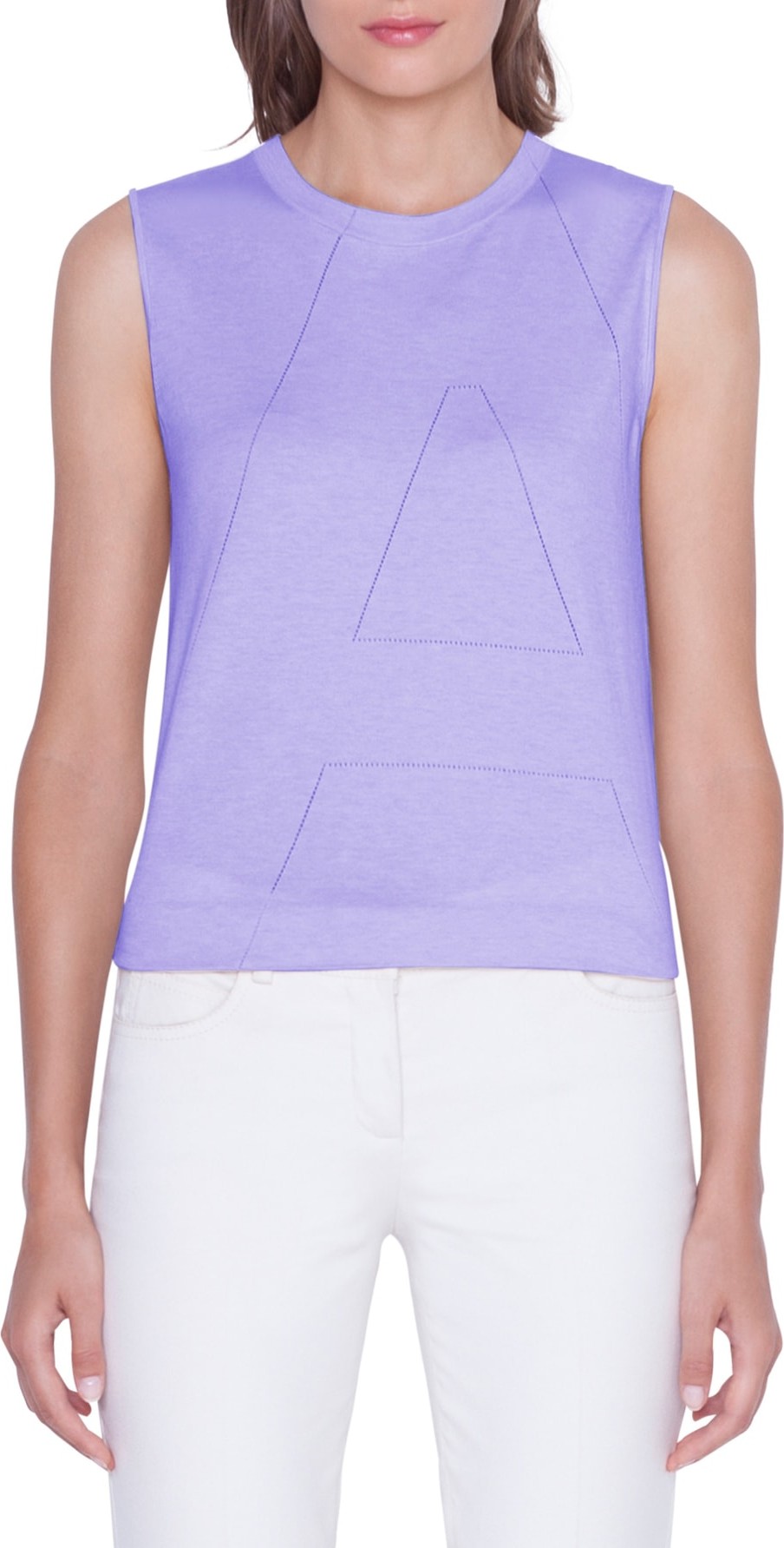 Akris Hemstitch Cotton Tank