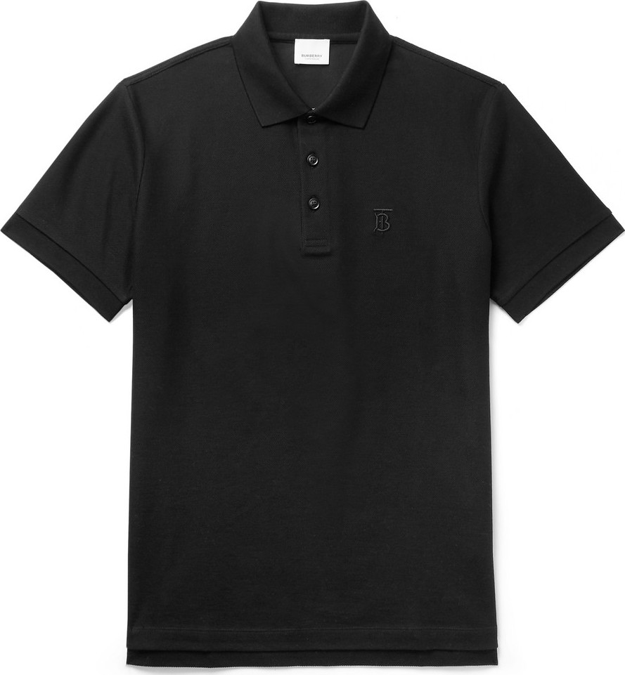 Burberry London England Slim-Fit Logo-Embroidered Cotton-Piqué Polo Shirt