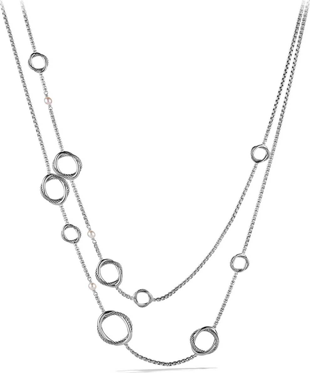 David Yurman Infinity Necklace with Pearls