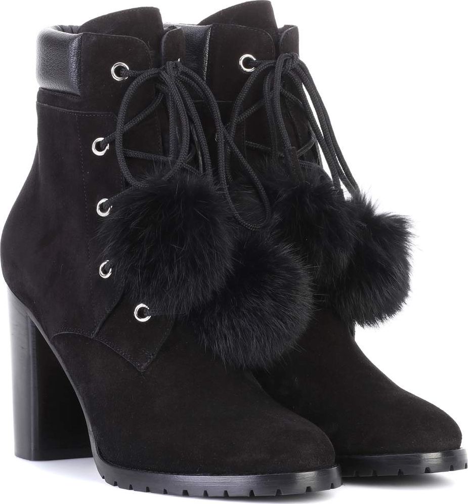 Jimmy Choo Elba 95 fur-lined suede boots