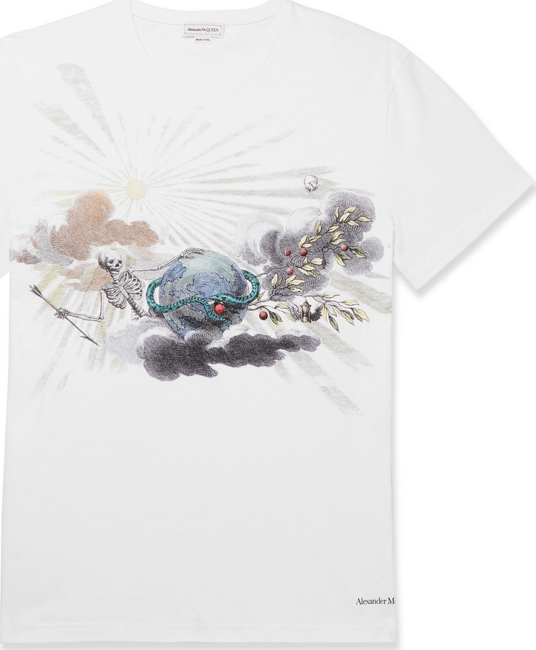 Alexander McQueen Printed Organic Cotton-Jersey T-Shirt