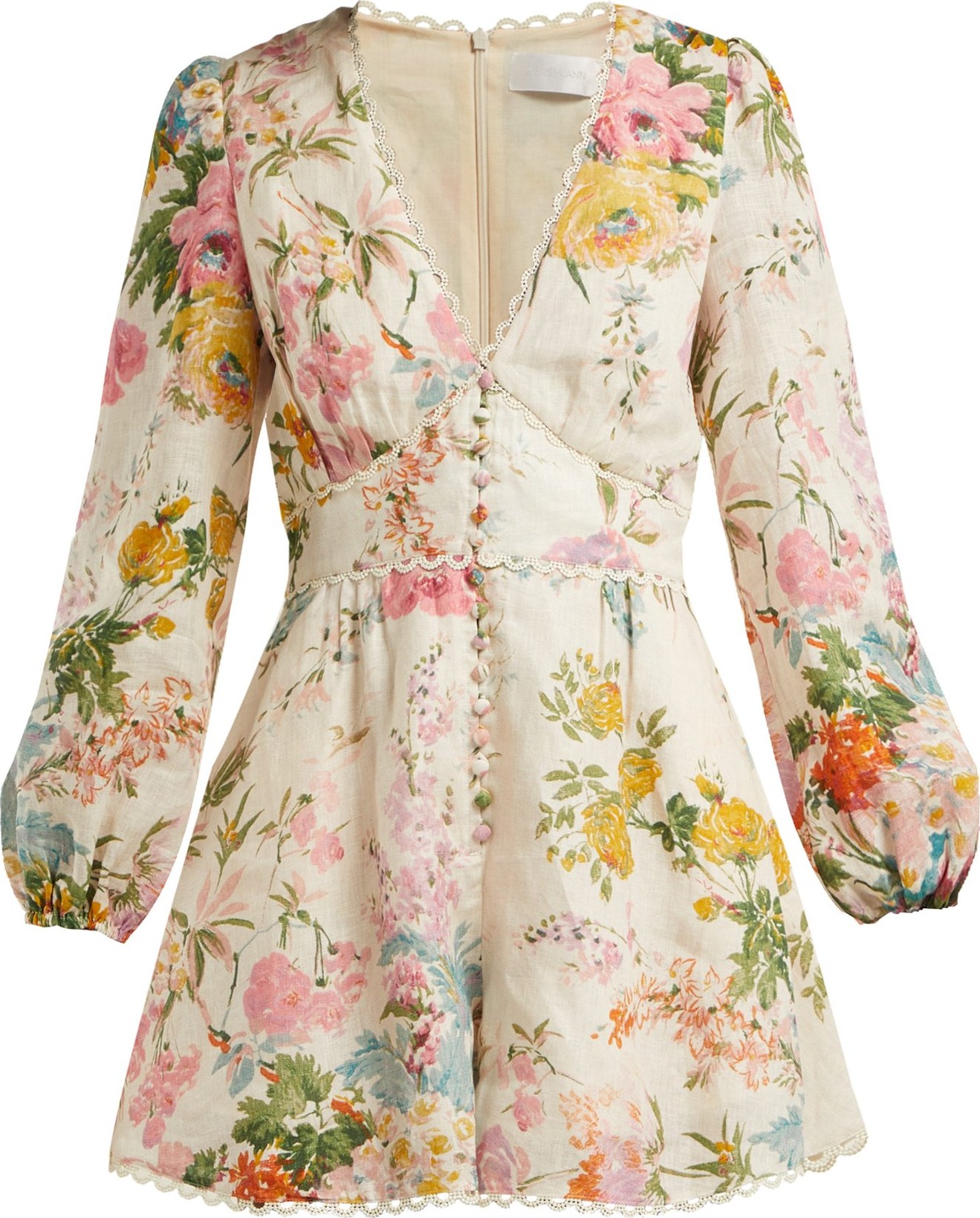 Zimmermann Heathers floral-print linen playsuit