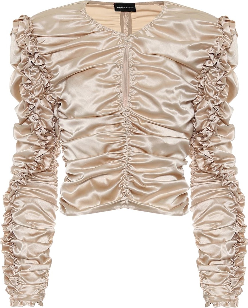 Magda Butrym Konya stretch-silk satin blouse