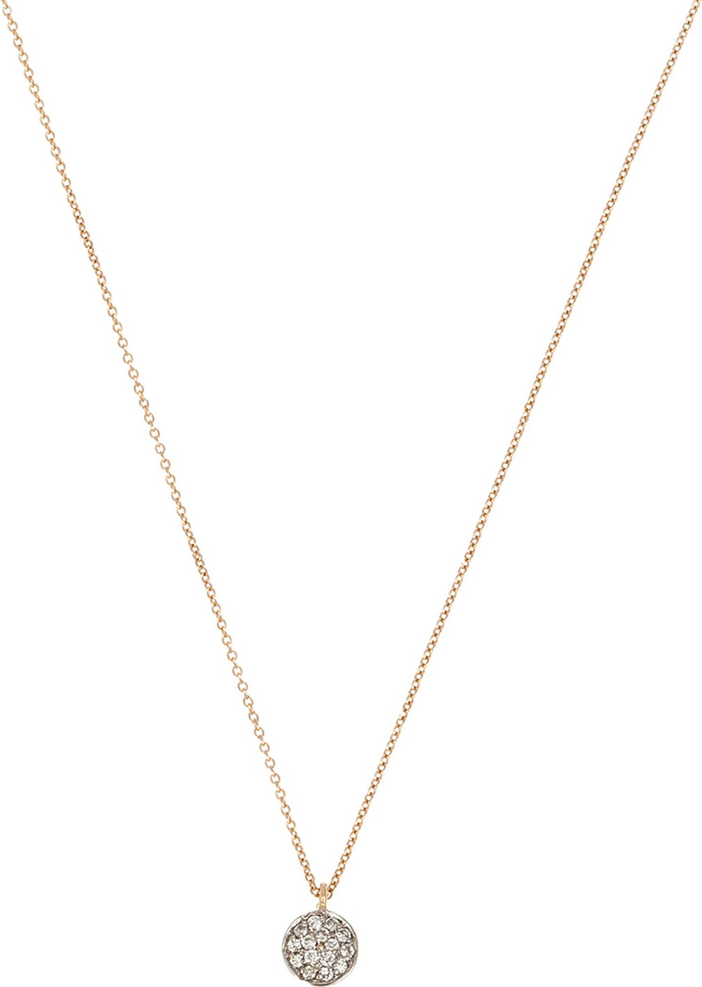 Kismet by Milka 14k Rose Gold Bidik White Diamond Disc Necklace