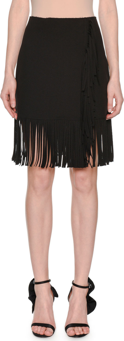 MSGM High-Rise Fringe Skirt