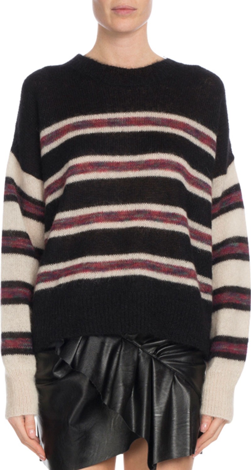 Isabel Marant Etoile Russell Striped Mohair Pullover Sweater