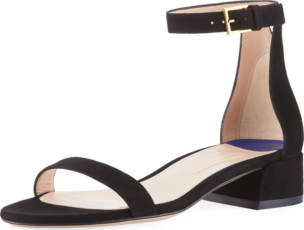 Stuart Weitzman Less Nudist Suede Sandal