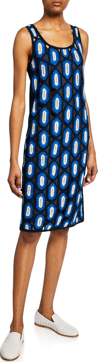Tory Burch Scoop-Neck Crochet Tank Dress