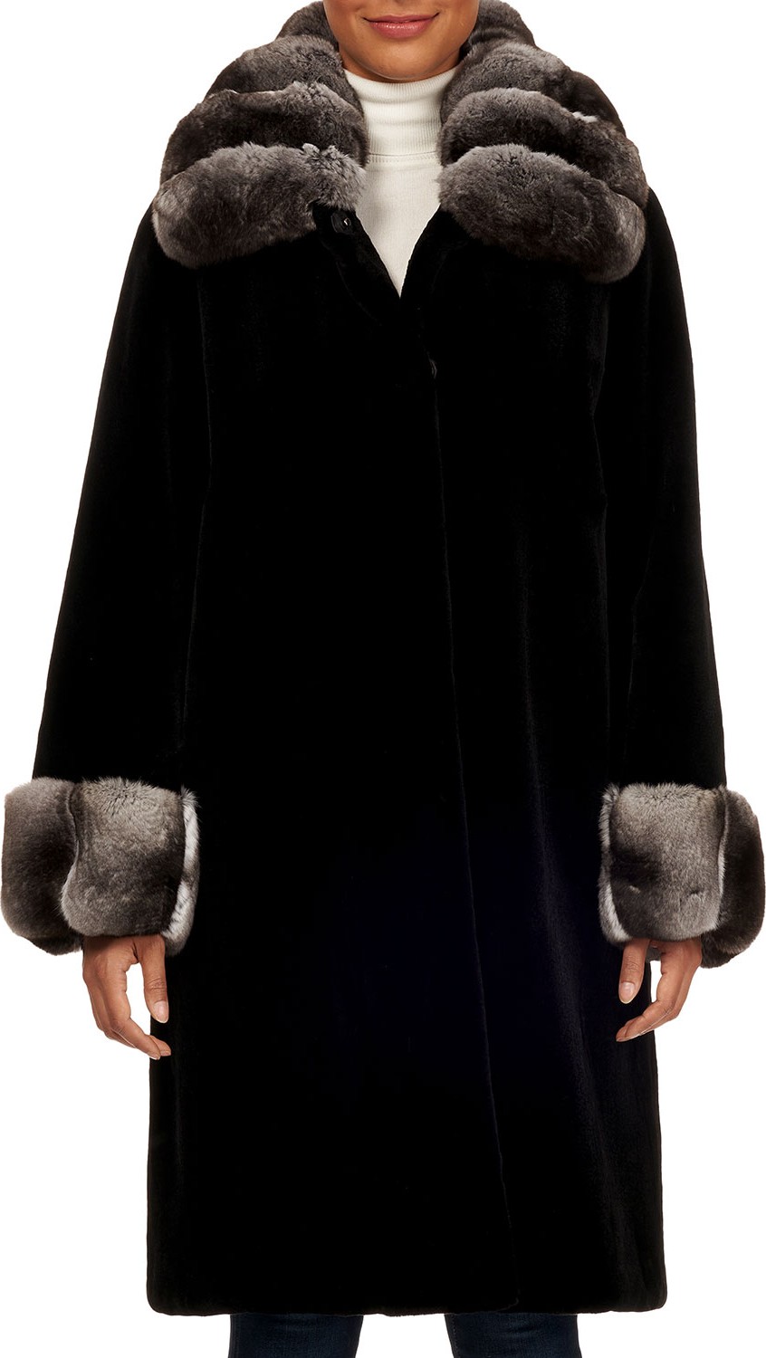 Gorski Chinchilla Wing-Collar Mink-Fur Short Coat Gorski Chinchilla Wing-Collar Mink-Fur Short Coat