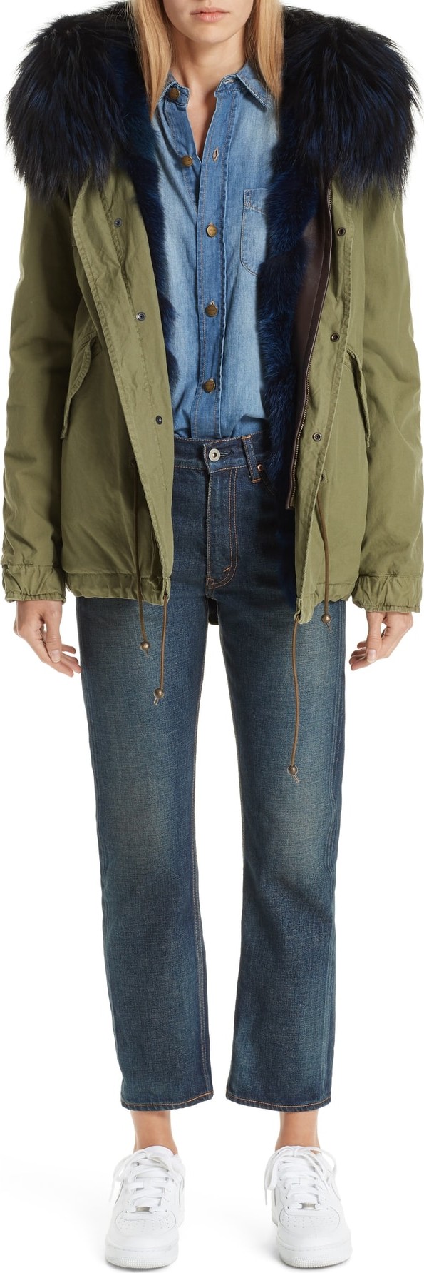 Mr&Mrs Italy Mr & Mrs Italy Genuine Fox Fur Trim and Coyote Fur Lining Parka