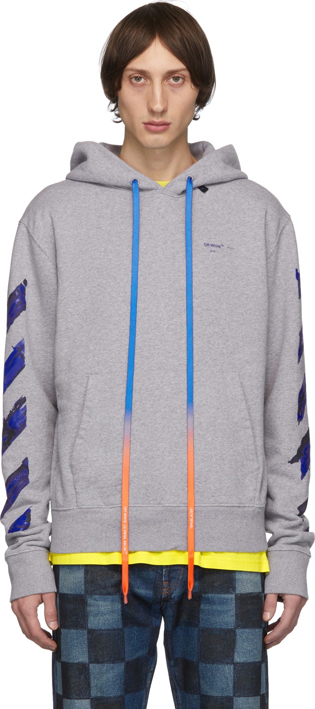 Off White SSENSE Exclusive Grey Arrows Slim Hoodie