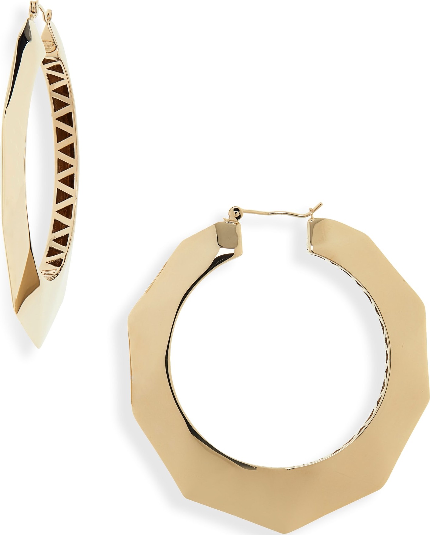 Valentino Logo Octogonal Hoop Earrings Valentino Logo Octogonal Hoop Earrings