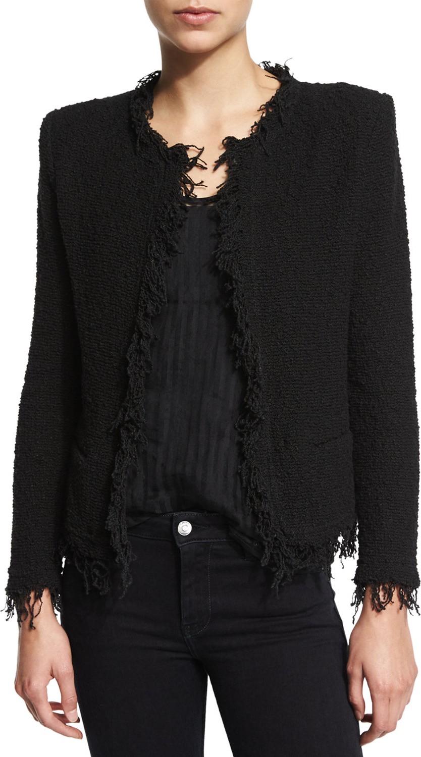 IRO Shavani Open-Front Boucle Jacket