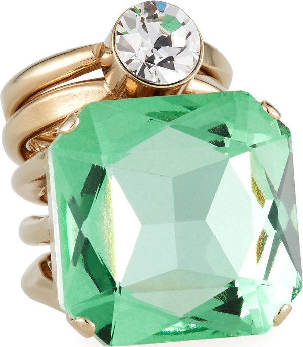 Dries Van Noten Jeweled Golden Wrap Ring