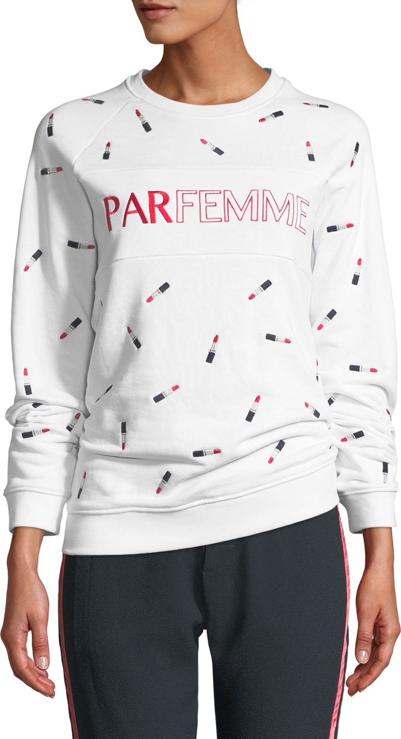 Zoe Karssen Parfemme Embroidered Boyfriend Sweatshirt