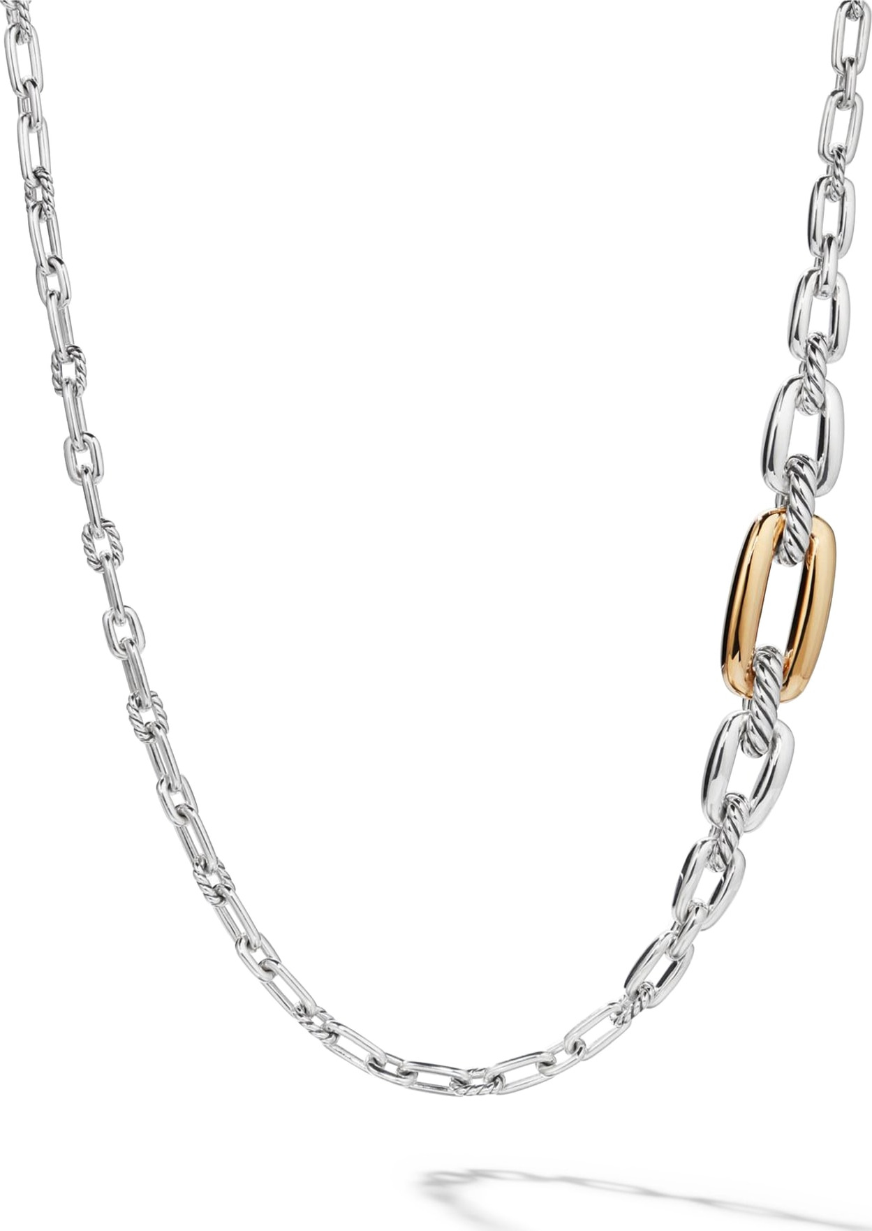 David Yurman Wellesley Link Long Necklace with 18k Gold