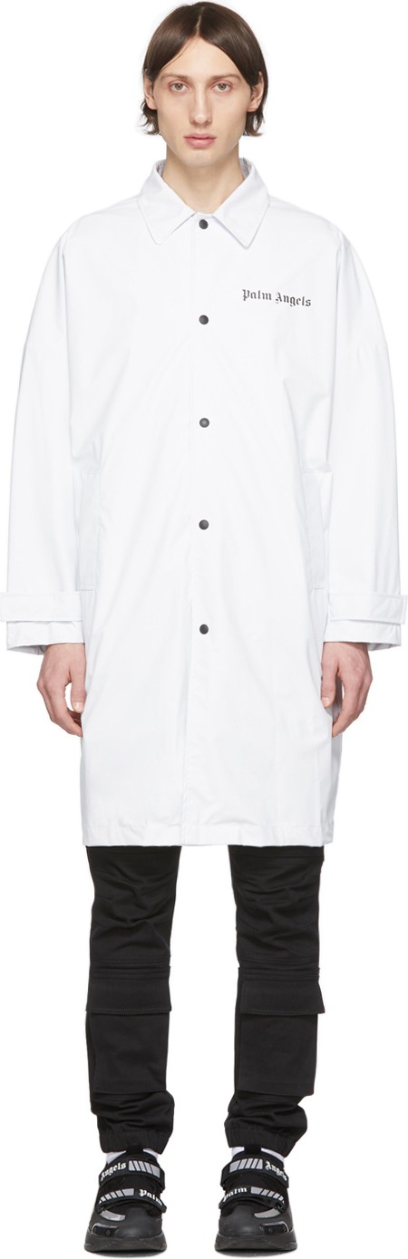 Palm Angels White Logo Raincoat