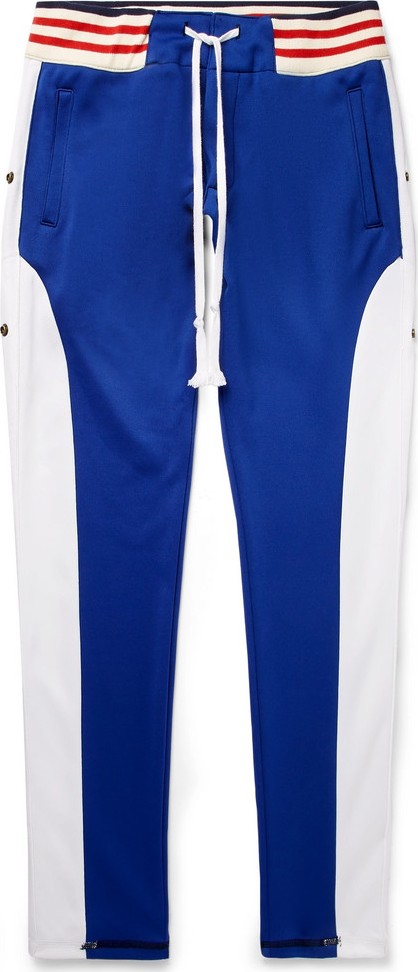 Greg Lauren Grosgrain-Trimmed Tech-Jersey Drawstring Track Pants