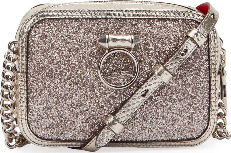 Christian Louboutin RubyLou Mini Glitter Cubiste Crossbody Bag
