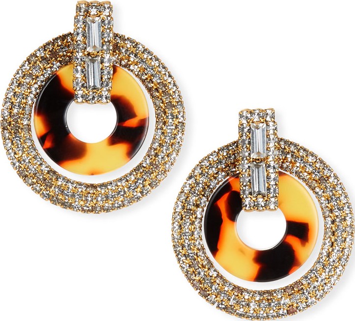 Elizabeth Cole Linnea Crystal & Acetate Hoop Drop Earrings