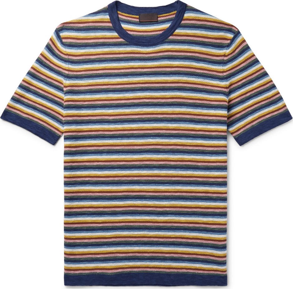 Altea Striped Cotton and Linen-Blend Sweater