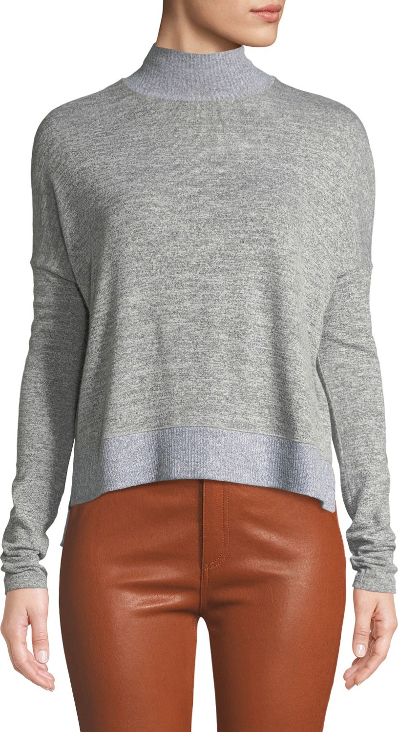 Rag & Bone Bowery Dropped-Shoulder Button-Back Turtleneck Sweater