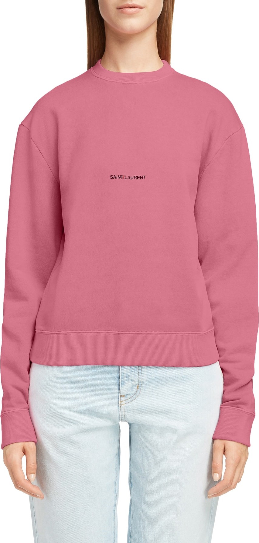 Saint Laurent Logo Reverse Weave Sweatshirt