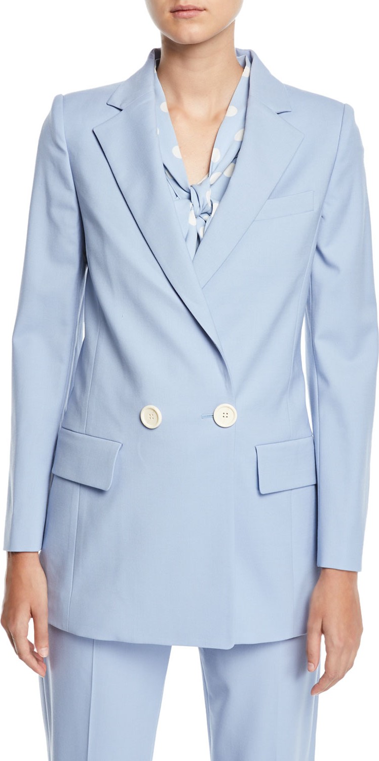 Oscar De La Renta Double-Breasted Stretch-Wool Jacket
