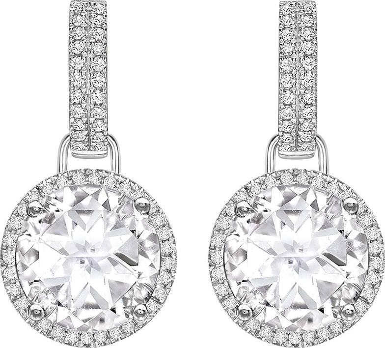 Kiki McDonough Grace 18k White Gold/Diamond/Topaz Earrings