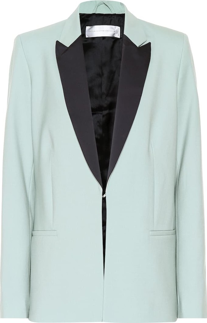 VICTORIA, VICTORIA BECKHAM Linen-blend blazer