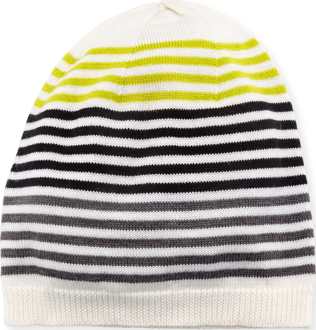 Eileen Fisher Merino Striped Beanie Hat