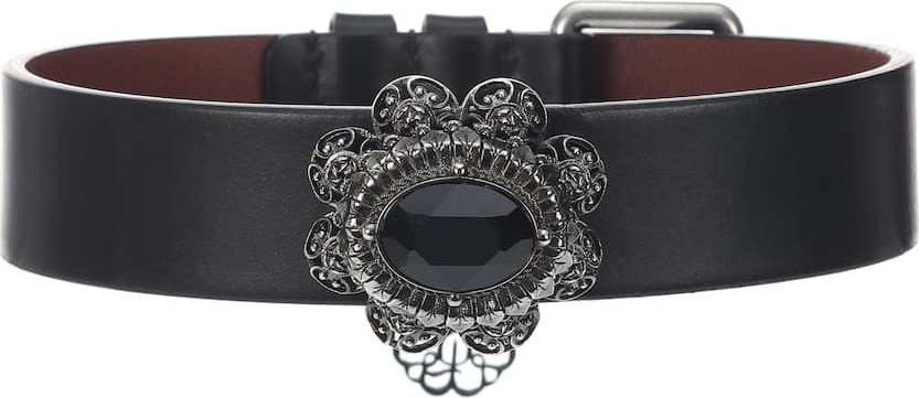 Alexander McQueen Embellished leather choker