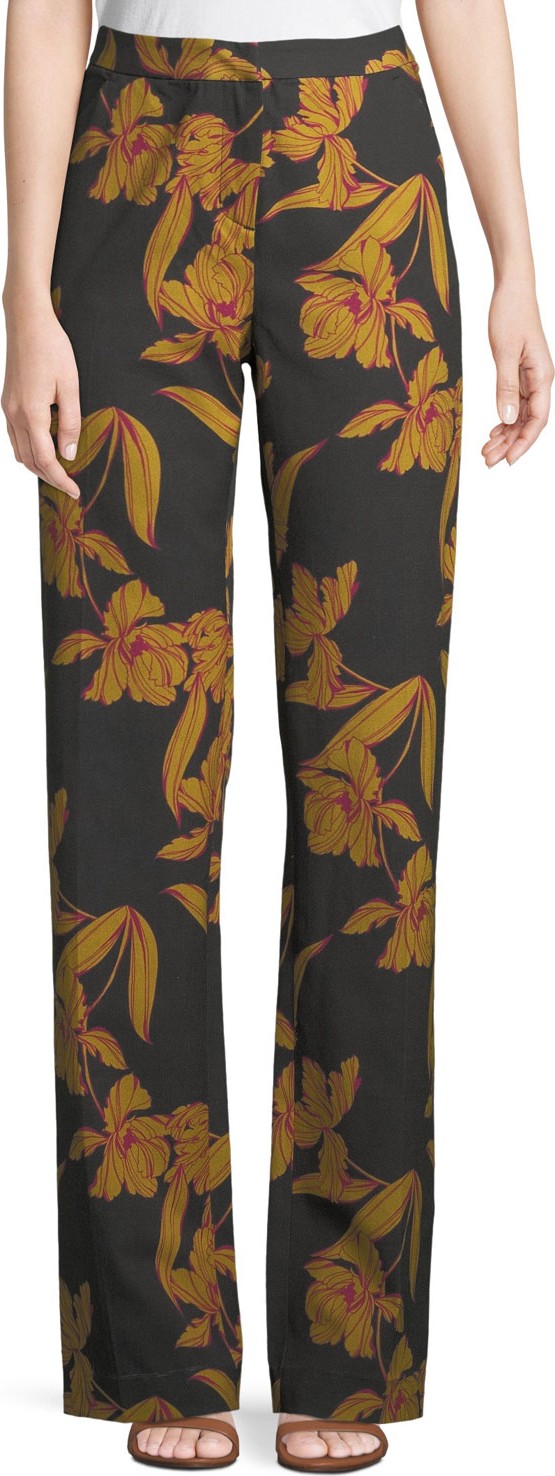 A.L.C. Vaughn Floral-Print Straight-Leg Pants