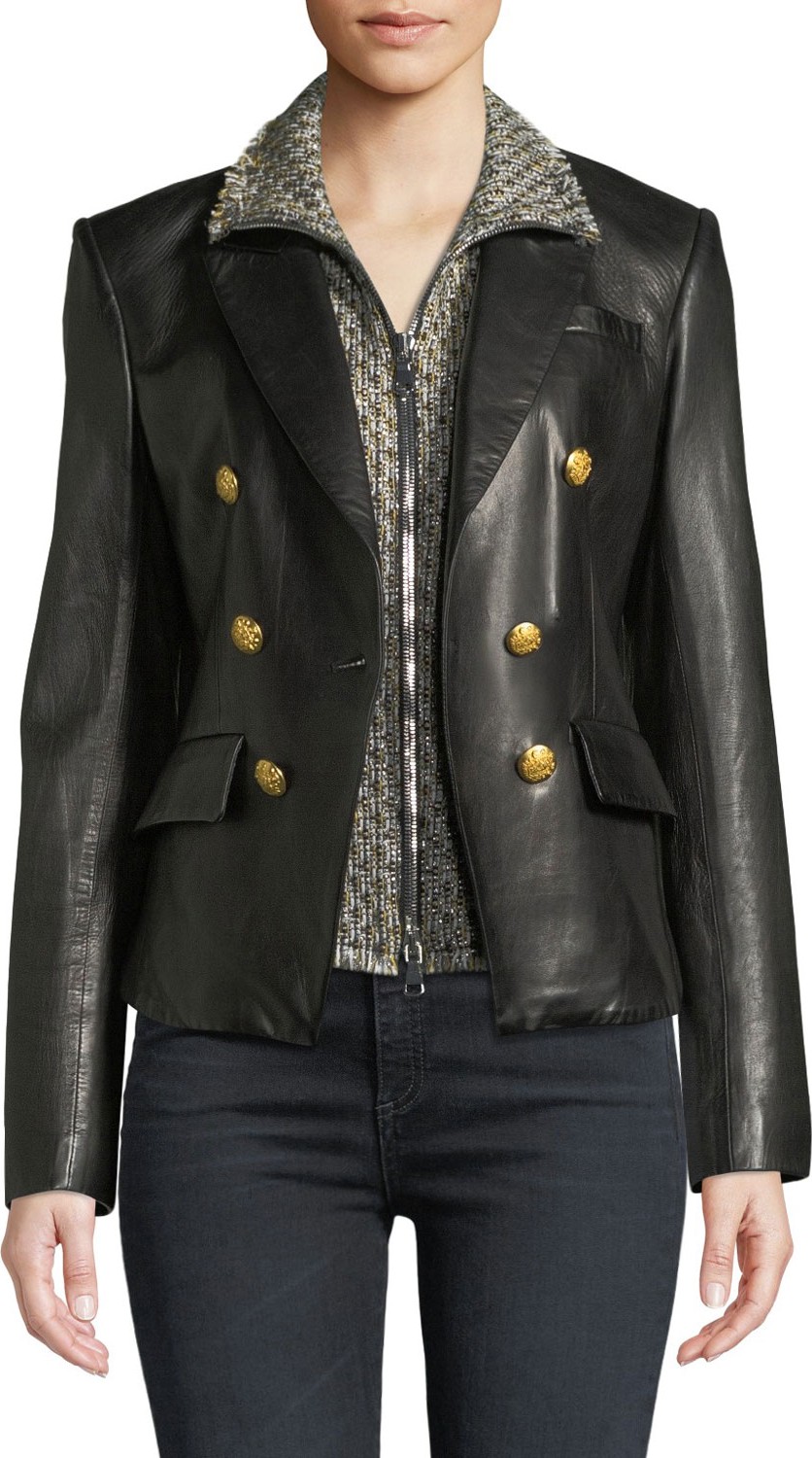 Veronica Beard Adara Tweed Zip-Front Dickey