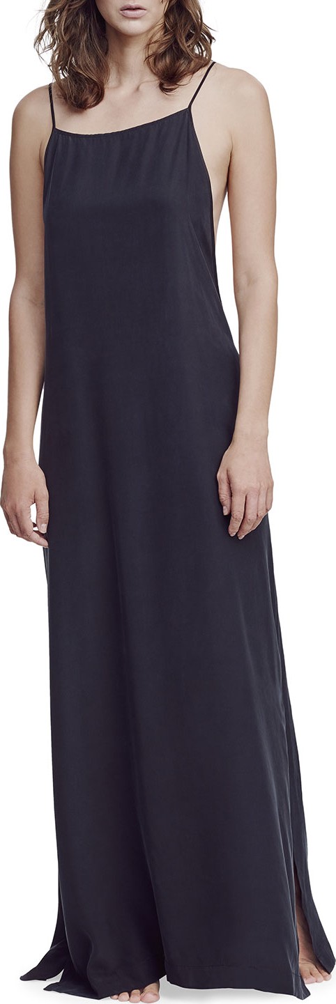 Kiki De Montparnasse Square-Neck Silk Long Nightgown